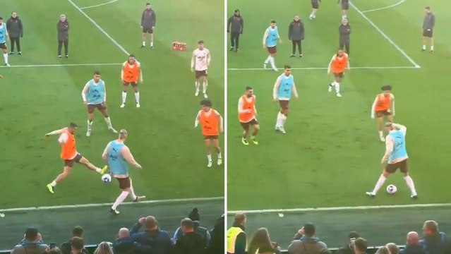 El viral calentamiento de Haaland contra el Arsenal con el que intentan ridiculizarle en redes