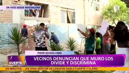Magdalena: vecinos denuncian discriminación por la construcción de 'muro de la vergüenza'