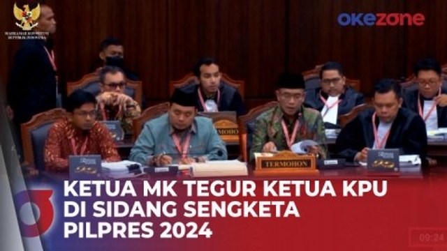 Momen Ketua MK Suhartoyo Tegur Ketua KPU di Sidang Sengketa Pilpres 2024