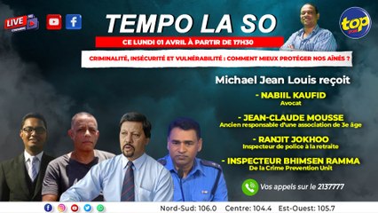 Tempo la So ce lundi 01 avril Criminalité, insécurité et vulnérabilité.