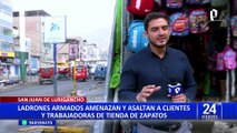 San Juan de Lurigancho: delincuentes asaltan a clientes de tienda de zapatos