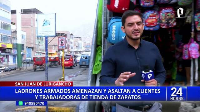 San Juan de Lurigancho: delincuentes asaltan a clientes de tienda de zapatos