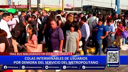 Usuarios del Metropolitano fueron afectados por bus malogrado en Estación Caquetá
