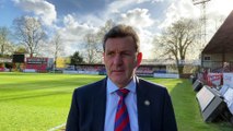 Aldershot Town manager Tommy Widdrington post-Dorking Wanderers