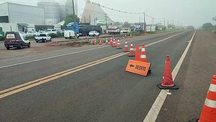 Trânsito precisa ser desviado durante obras na BR-277 em Santa Tereza do Oeste