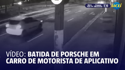 Veja momento da batida de Porsche em carro de motorista de aplicativo