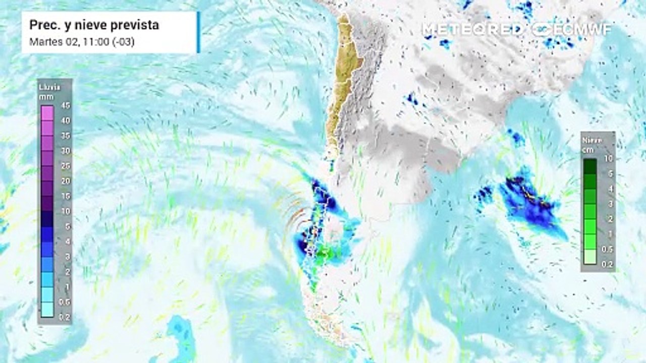 Llegan más sistemas frontales a Chile esta semana
