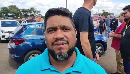 Motoristas de aplicativo se reúnem em paralisação e fazem carreata contra o PLP 12/2024