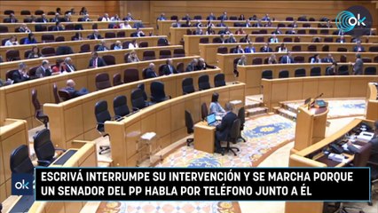 Escrivá interrumpe su intervención y se marcha porque un senador del PP habla por teléfono junto a él