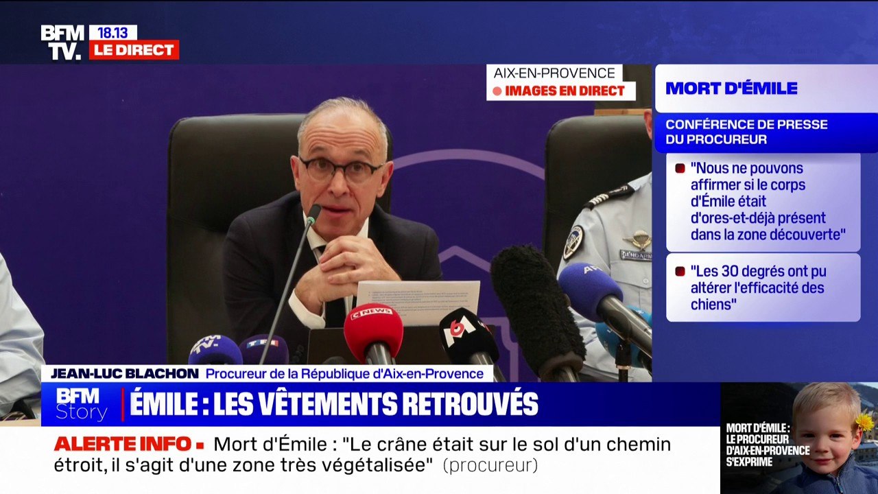 Mort d'Émile: "On ne peut toujours pas privilégier une hypothèse plus qu'une autre" assure le procureur de la République d'Aix-en-Provence, Jean-Luc Blachon