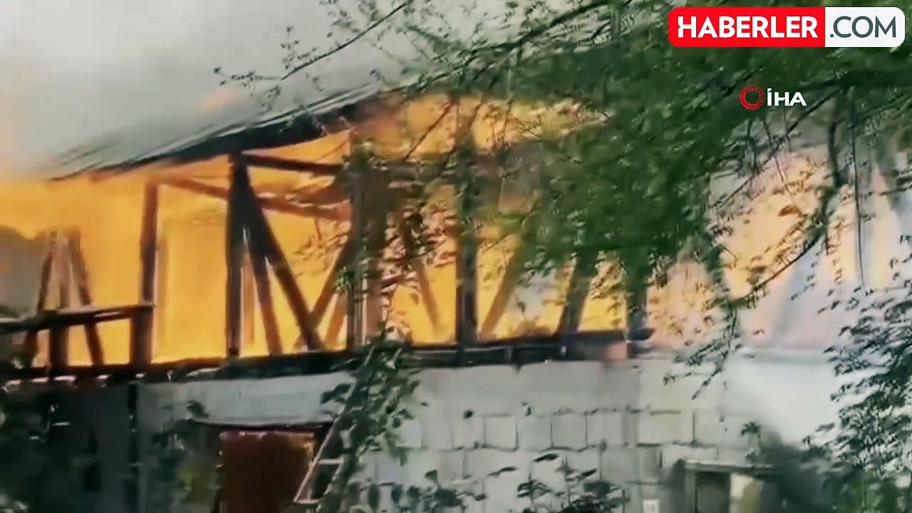 Düzce'de ahır ve samanlık yangını: 3 hayvan telef oldu