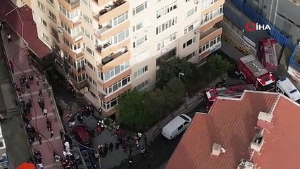 29 kişinin öldüğü yangın faciasında 16 katlı bina havadan görüntülendi