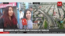 Patrullas apoyan a usuarios afectados por choque de tráiler en L5 del Metro en CdMx