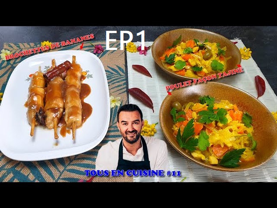 Tous en cuisine #11 Ep1  Je teste le poulet façon tajine et les brochettes de bananes de Cyril Lignac ! (Exclusivité Dailymotion)