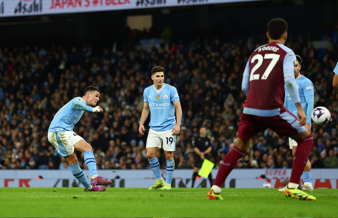 فودين يسجل "هاتريك" ومانشستر سيتي يستعرض برباعية في شباك أستون فيلا