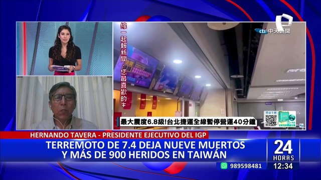 Hernando Tavera sobre sismo en Taiwán: siempre habrá actividades sísmicas