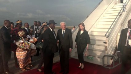 L'arrivo di Mattarella in Costa d'Avorio