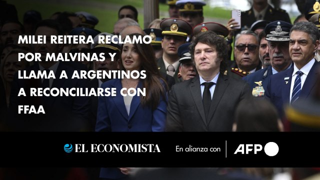 Milei reitera reclamo por Malvinas y llama a argentinos a reconciliarse con FFAA