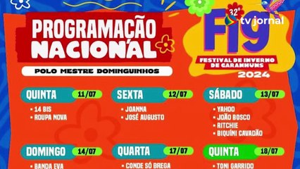 FIG 2024: Confira a Programação do Festival de inverno de Garanhuns