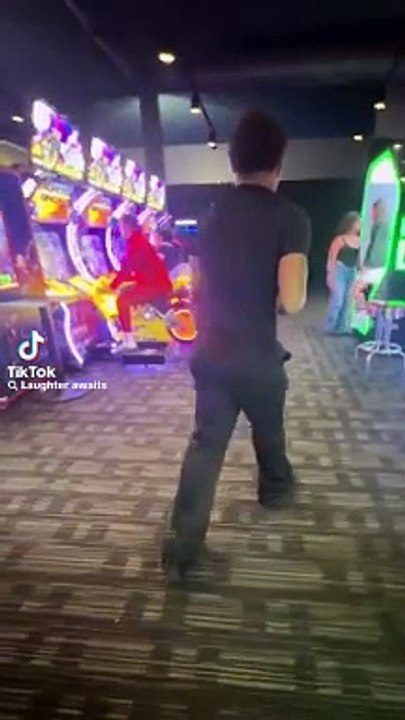 Man almost lives to regret pranking this man in the arcade