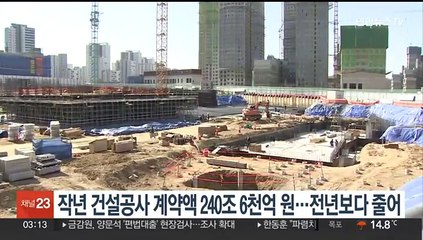 작년 건설공사 계약액 240조6천억원…전년보다 줄어