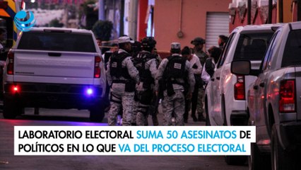 Laboratorio Electoral suma 50 asesinatos de políticos en lo que va del proceso electoral 2024