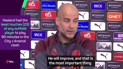 Télécharger la video: Guardiola passionately defends Haaland over Arsenal performance