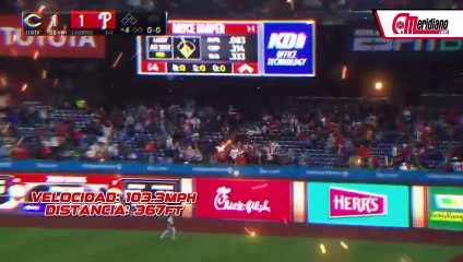 ¡Así fueron los 3 Jonrones de Bryce Harper!