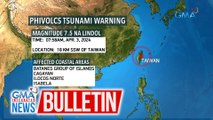Naglabas ng tsunami warning ang PHIVOLCS kasunod ang magnitude 7.5 na lindol sa Taiwan | GMA Integrated News Bulletin