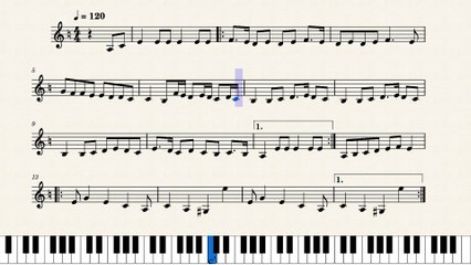 النوتة الموسيقية ,,,لمقطع الغناء,,,,وقابلنا أنا وأنت في مشوارنا حاجات كتير,,,,تدوين ماهر الغمرى