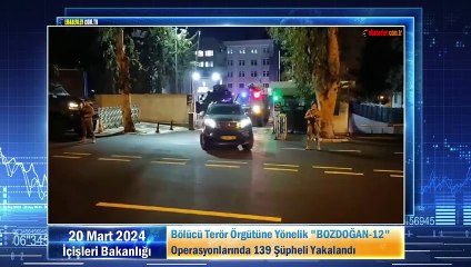 Bölücü Terör Örgütüne Yönelik "BOZDOĞAN-12" Operasyonlarında 139 Şüpheli Yakalandı