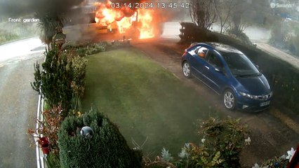Video shows ambulance explode in fireball after dropping off elderly patient