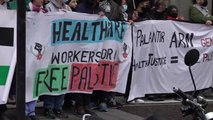 Workers protest against NHS contract with firm linked to Israeli military
