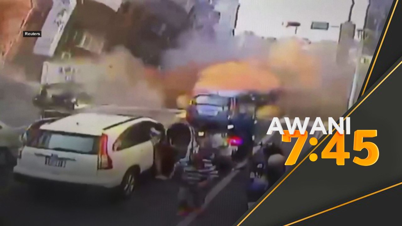 Bangunan bertingkat runtuh di Jalan Hualien, Taiwan