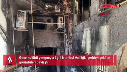 Beşiktaş'ta yanan gece kulübünün içinden yeni görüntüler