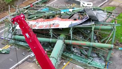 Zerquetschte Autos und entwurzelte Bäume: Ein Sturm fegt durch Ohio