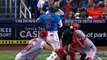 MLB: ¡Se encienden las alarmas! Mira el terrible golpe que sufrió Luis Arráez en el duelo ante Angelinos
