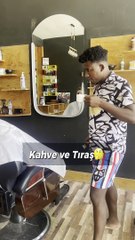 Kahve içerken tıraş ediyor #shorts