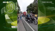 Cierre total en la vía Medellín - El Santuario por incidente vial y motociclista herido