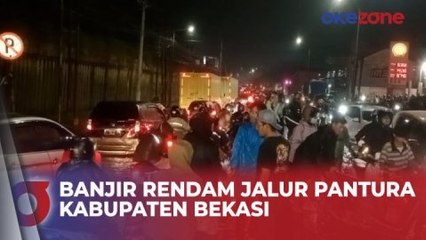 Banjir Rendam Jalur Pantura Kabupaten Bekasi, Arus Lalin Mudik Macet