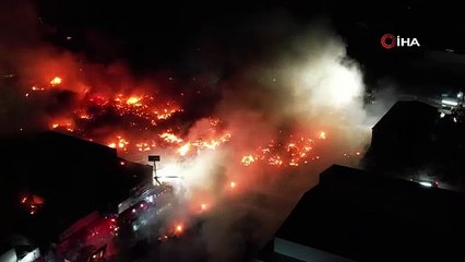 Başkentteki yangın 10. saatinde havadan görüntülendi