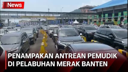 Membeludak! Antrean Masuk Kapal Feri di Pelabuhan Merak Banten Padat