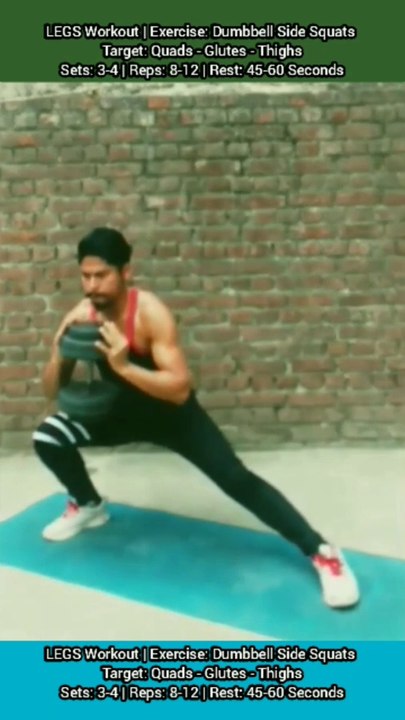 ❌ DUMBBELL SIDE SQUATS ✔️ How can I increase my LEGS size? #heermlgangaputra #naturalbodybuilding