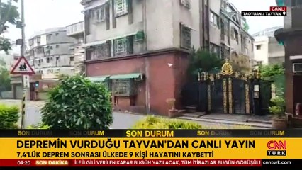 Depremin vurduğu Tayvan’dan canlı yayın