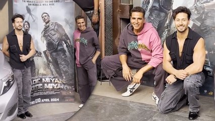 Скачать видео: Bade Miyan Chote Miyan को प्रमोट करने का Akshay Kumar और Tiger Shroff का दिखा निराला अंदाज़