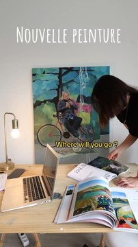 Nouvelle peinture ! « Souvenir d’Athènes » 116x81cm Acrylique sur toile en coton - 2024