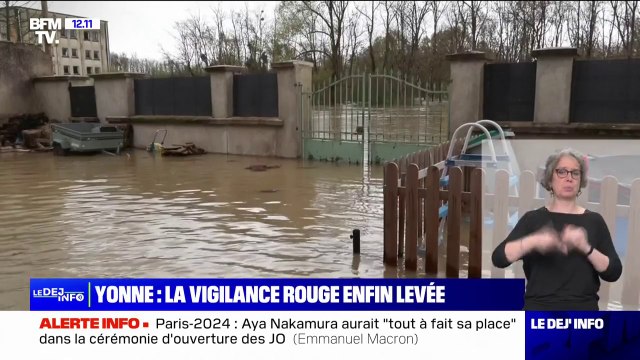 Crues dans l'Yonne: la vigilance rouge levée, la décrue s'amorce lentement