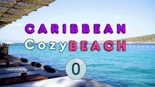 Caribbean Cozy Beach Ocean Waves & Meditation Music for Relaxation | 2 Hour Ambient Video