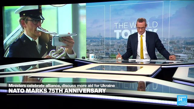 NATO marks 75th anniversary with flags, cake, message to US on Ukraine