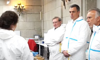 Sánchez se disfraza de forense para visitar el Valle de los Caídos